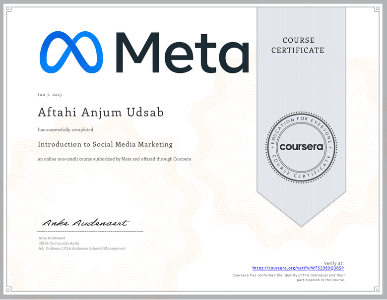 Meta Certificate - IIDMAI